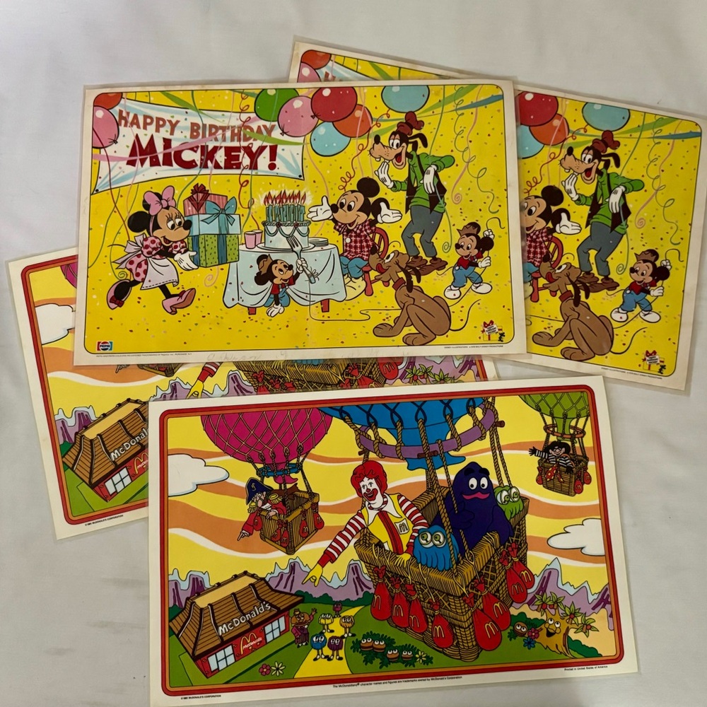 Vintage McDonald's‎ placemats